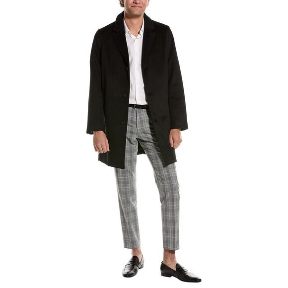 Cole Haan Signature MensWool-Blend Overcoat Black